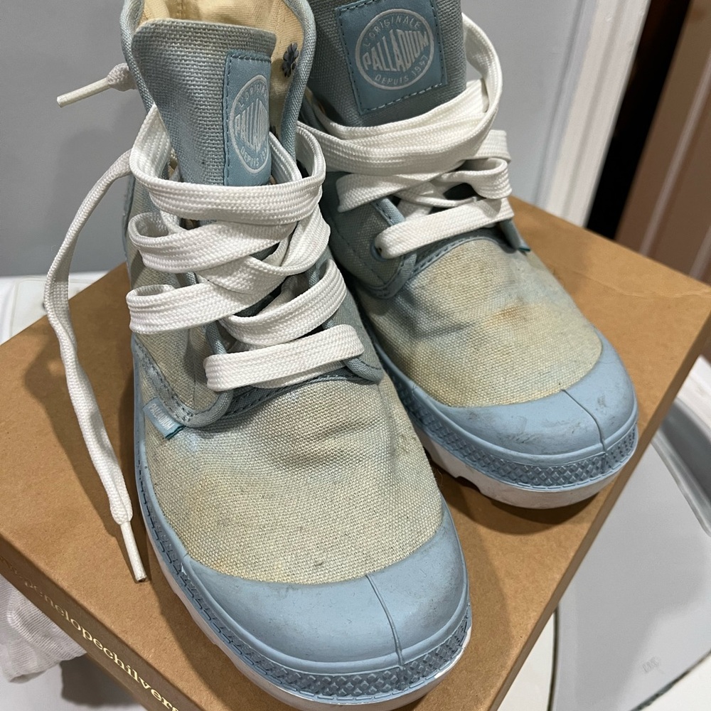 Palladium Blanc Hi Dream Blue Boots Shoe Size Womens 7